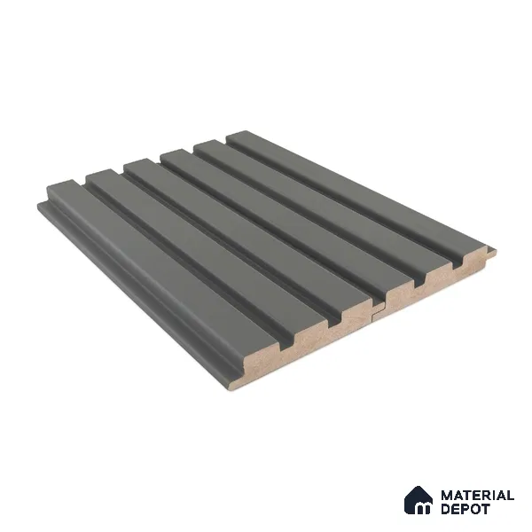 Grey Plain Colour Louver Carbon 282 9 ft x 4.7 inch MDF Panel - 18 mm | Suitable for Feature Wall, TV Unit & Living Room | Width is Subjected to 5% Variation